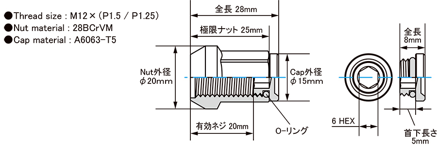 KYOKUGEN Nut [ Attached Aluminum Cap ]