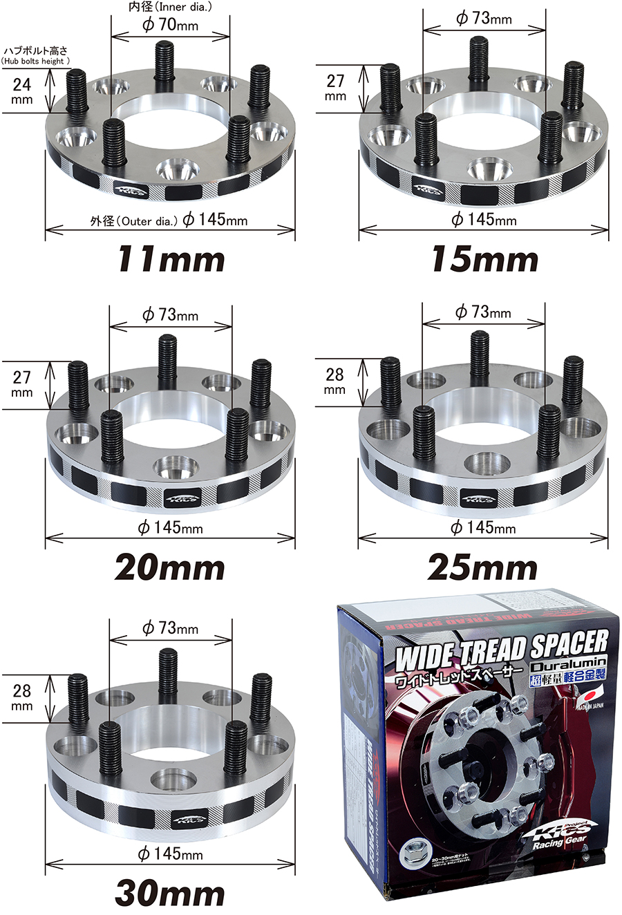 KYOEI Kicsワイドトレッドスペーサー4WD用M12×P1.5 6穴